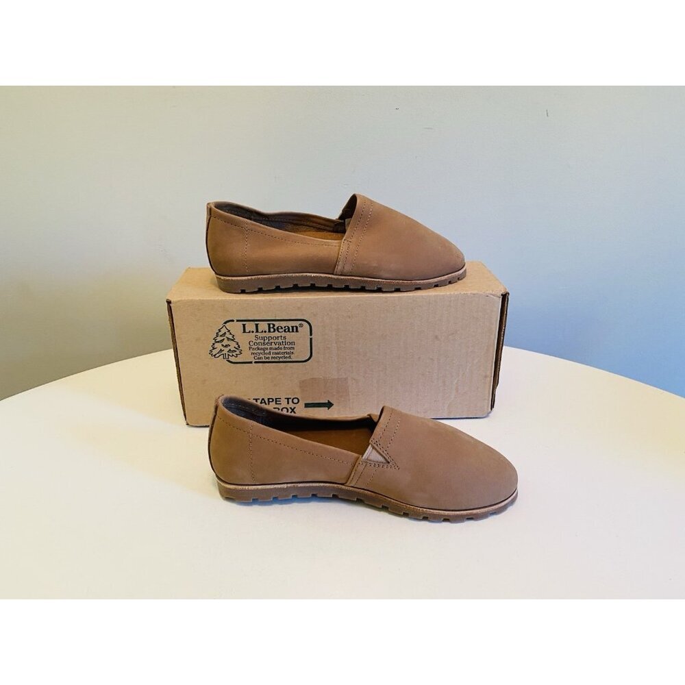 NEW LL Bean Lakewashed Women's Sz 6 Loafer Flat Suede Slip On Tan Brown NWB
